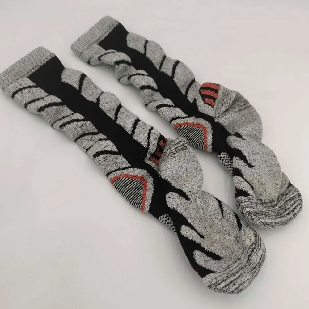 Weirrya Unisex Grey Striped Ski Athletic Socks Size Medium